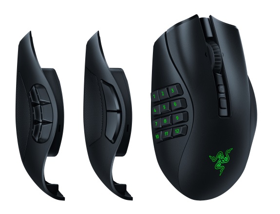  Razer Naga V2 Pro Wireless MMO Gaming Mouse - 12 Button Side Plate, 30,000 DPI Focus Pro Optical Sensor, 1000 Hz Polling Rate, Razer HyperSpeed Wireless (2.4 GHz) / Bluetooth / Wired Connection  