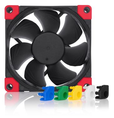  80mm Fan: Noctua A8-PWM Chromax Black Swap<br>80mm 4-Pin PWM Fan, 2200 RPM, 17.7 dB(A), 6x Colour Vibration pads Included  