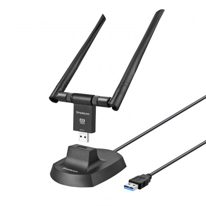  AX1800 Dual Band WiFi 6 USB Adapter 802.11ax with 2x 5dBi High Gain Antennas  