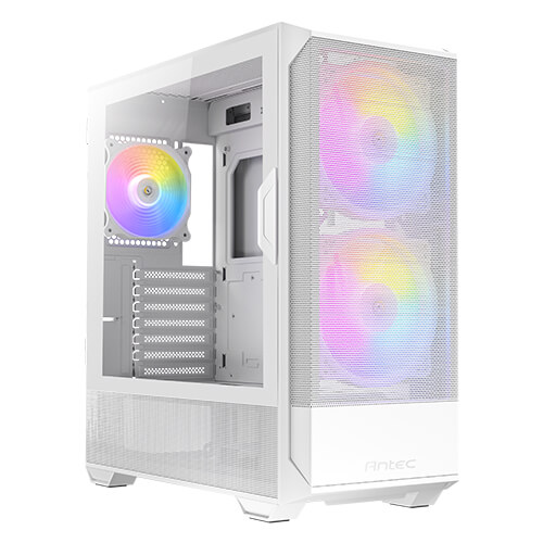  <b>Mid-Tower Case</b>: Antec NX416L - White<BR>2x 160mm ARGB Fans + 1x 120mm ARGB Fan, 1x USB 3.0 + 1x USB Type-C, 1x Headphone/Mic Combo, Tempered Glass Side Panel, Supports: ATX, mATX, mini-ITX  