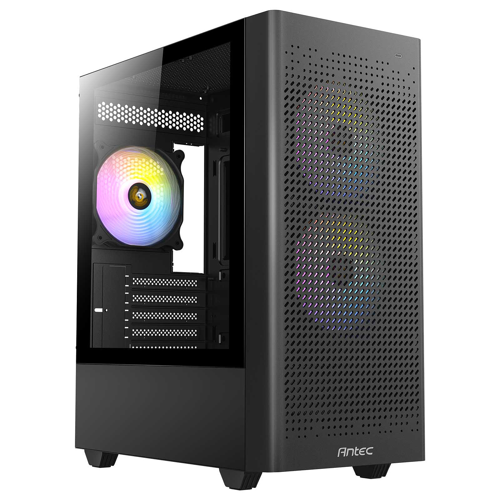  <b>Mini-Tower Case</b>: NX500M ARGB - Black<BR>3x 120mm ARGB Fans, 1x USB 3.0, 1x USB Type-C, 2x USB 2.0, Tempered Glass Side Panel, Supports: mATX, mini-ITX  