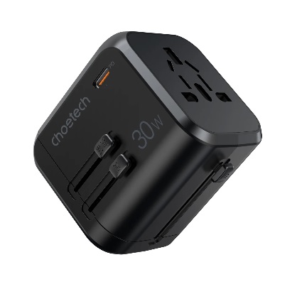  Choetech 30W Universal Travel Power Adapter/USB charger, 3x USB-A, 1x USB-C Type-C Fast Charge  