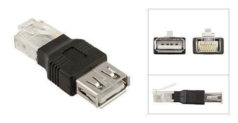  Adapter: USB2.0 AF (Female) to RJ45 (Male)  