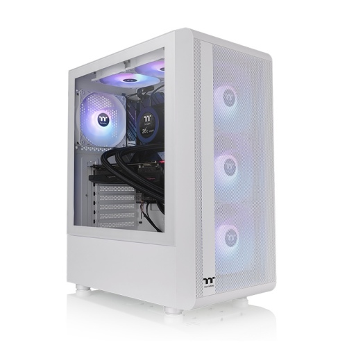 <b>Mid-Tower Case: </b>S200 Mesh ARGB Mid Tower Chassis - White<br>3x 120mm ARGB Fans, 2x USB 3.0, Tempered Glass Side Panel, Supports: ATX/mATX/mini-ITX Snow  