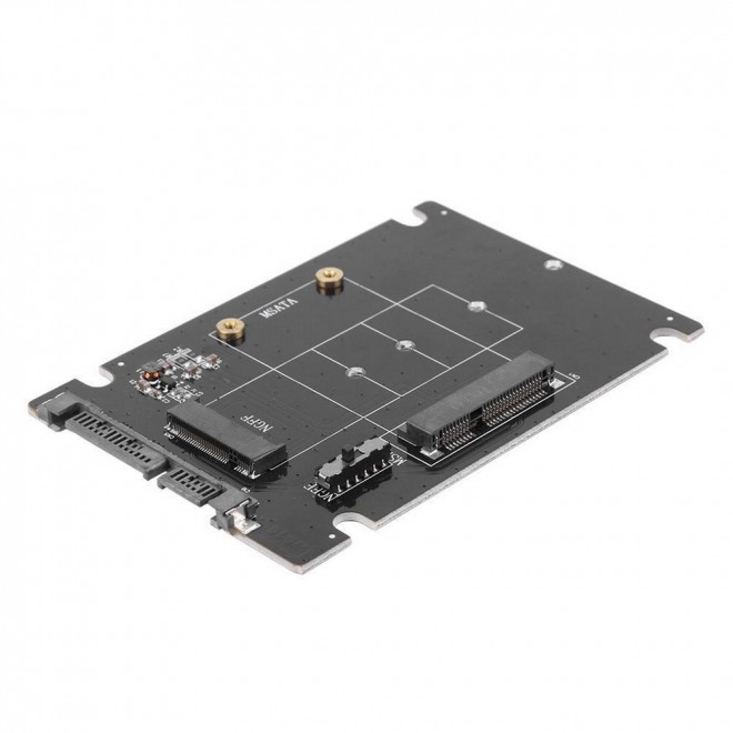  mSATA + SATA Protocol base M.2 SSD (B Key SATA) to SATA 2-In-1 Combo Adapter - PCB (not support PCI-E / nVMe type)  