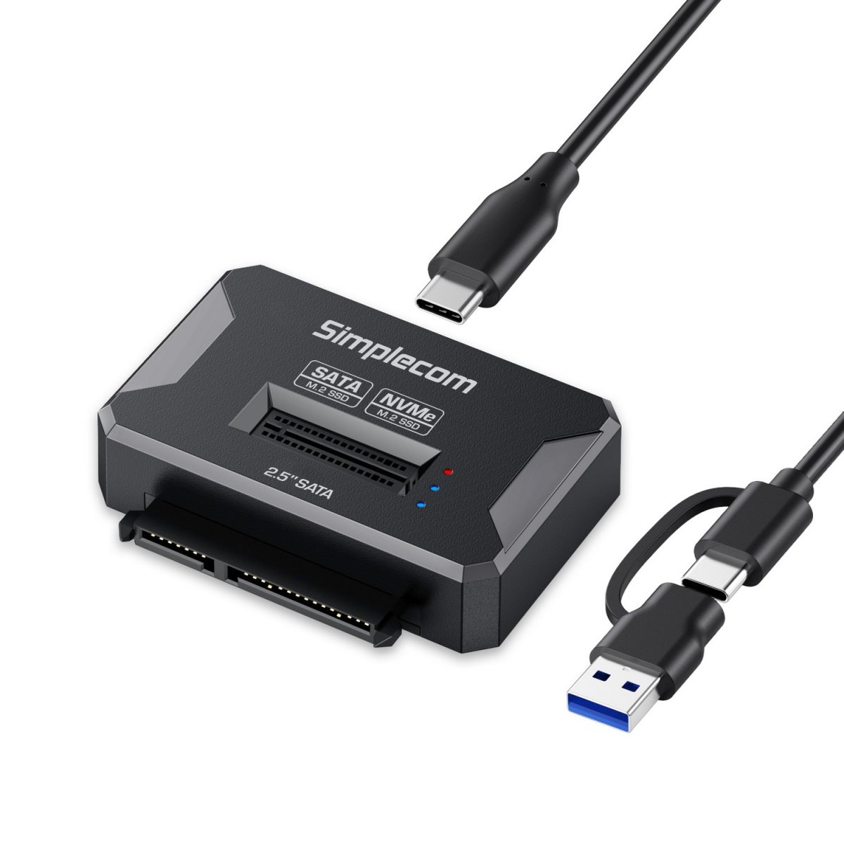  NVMe/SATA Dual Protocol M.2 SSD and 2.5" SATA to USB Adapter 10Gbps  