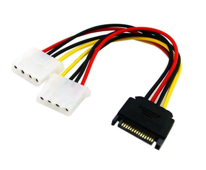  PSU SATA Power to 2x 4-Pin Molex (20cm)  