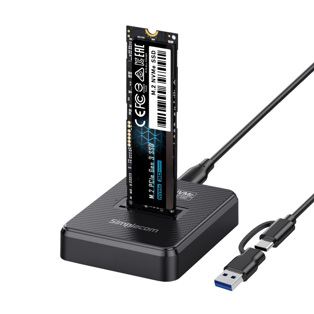  M.2 SSD Docking Station NVMe and SATA Dual Protocol USB 3.2 Gen 2 10Gbps  
