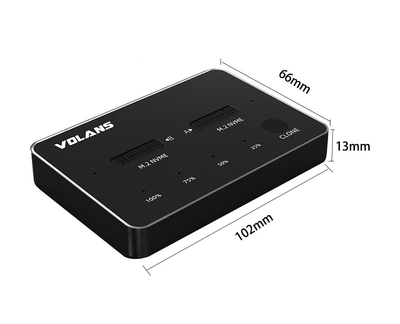  Aluminium 2-Bay USB-C Type-C (Gen 2) M.2 NVMe PCI-E SSD Docking Station with Clone (duplicator)  