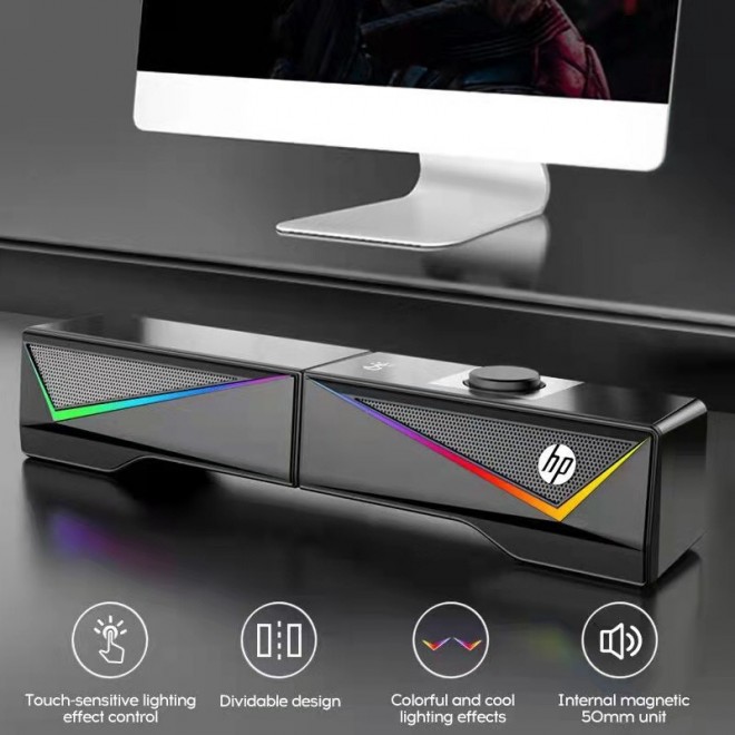  Wired RGB Gaming Surround Soundbar Stereo Speaker  